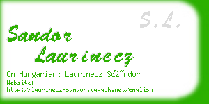 sandor laurinecz business card